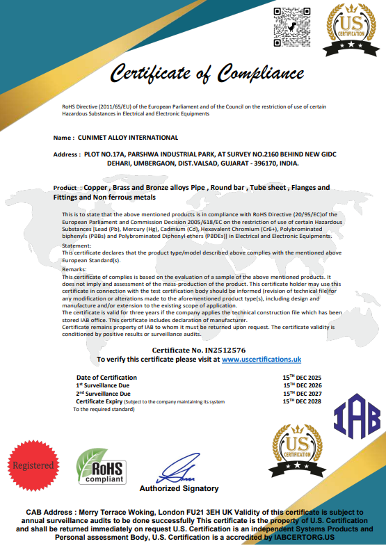 UDYAM Registration Certificate – Cunimet Alloy International 